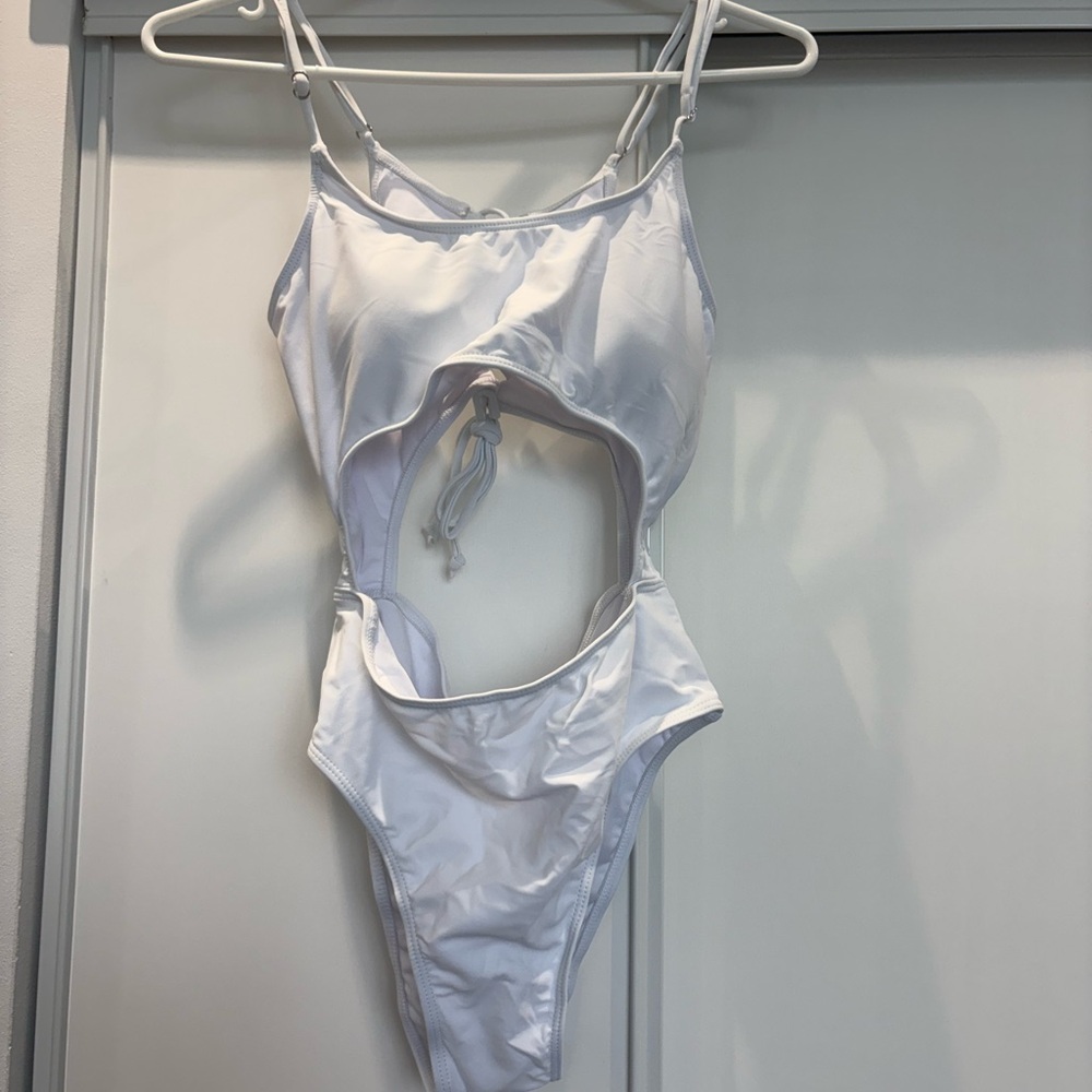 White Cutout One-Piece Swimsuit